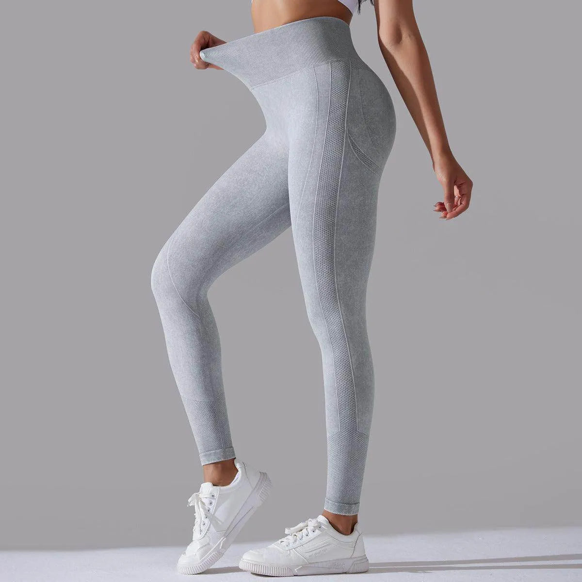 Knitted Seamless Yoga Pants Running Sports Fitness High Waist Butt Lifting Leggings Women Clothing - Anam Online
