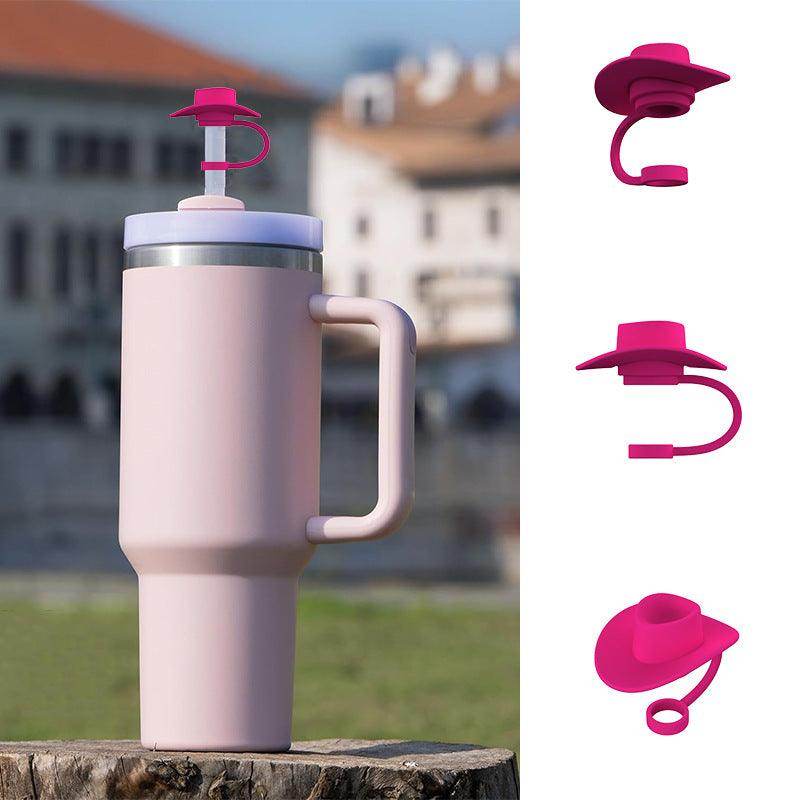 Straw Covers Cap Novelty Sturdy Straw Toppers Reusable Cowboy Hat Shaped - Anam Online