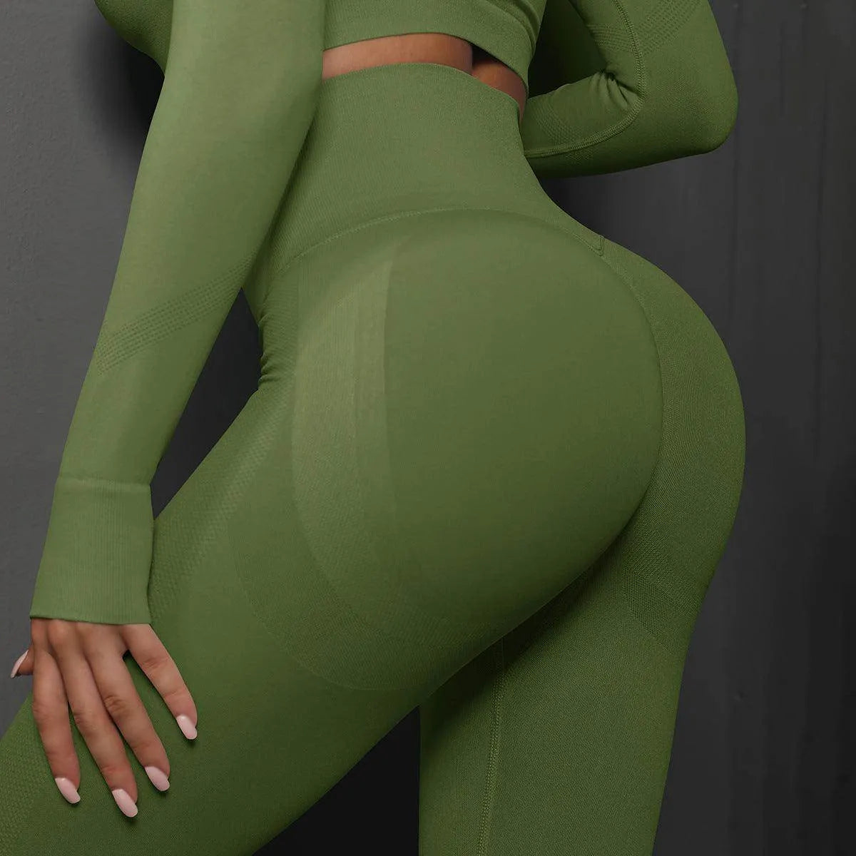 High Waist Seamless Yoga Pants Women's Solid Colour Full Length Leggings Fitness Hip Up Running Sport Gym Legging Outfits - Anam Online