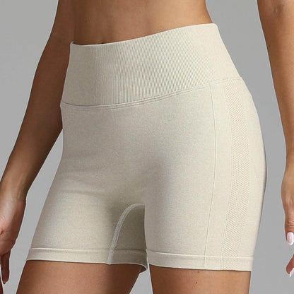 Seamless Yoga Shorts Women Solid Colour High Waist Hip-lifting Fitness Pants Running Sweatpants - Anam Online