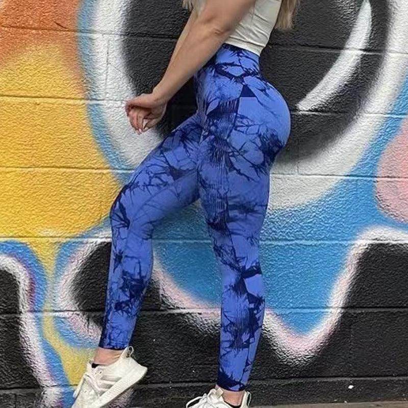 Tie Dye Leggings Women Fitness Yoga Pants Seamless Push Up Workout Tights Gym Sports Legging - Anam Online