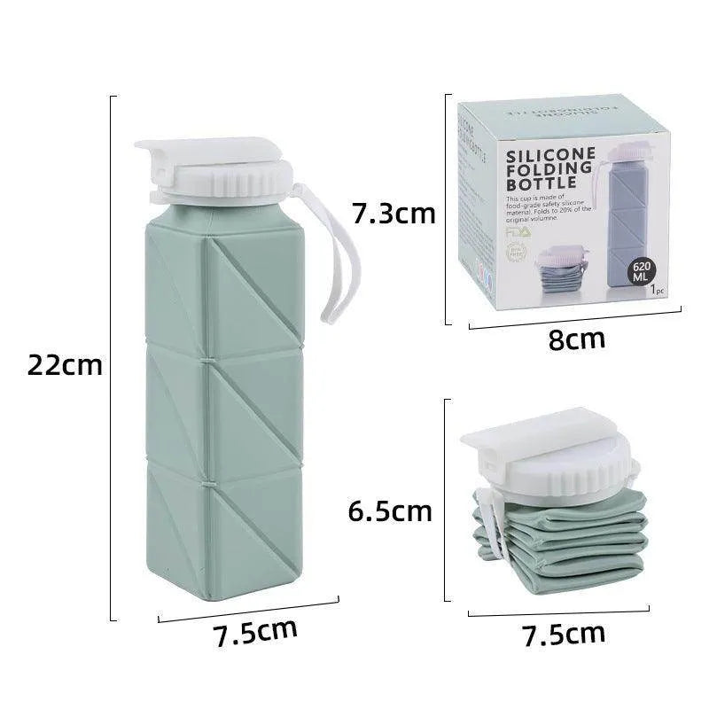 Foldable Water Bottle Sports Cup Portable Silicone Folding Cups Food Grade Cup Retractable Outdoor Travel Running Riding Camping - Anam Online