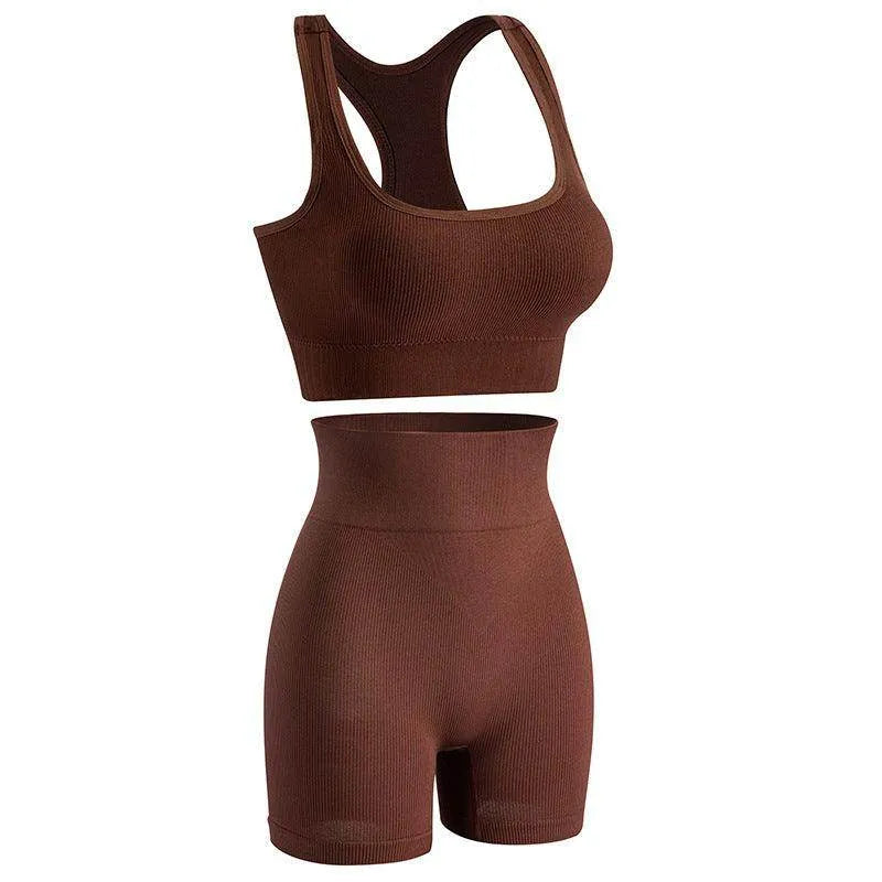 Women's Wireless Sports Yoga Bra And Shorts Suit - Anam Online