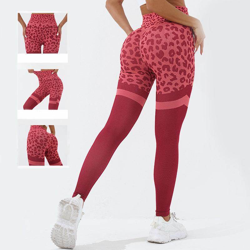 Leopard Print Fitness Pants For Women High Waist Butt Lifting Seamless Leggings Elastic Running Sport Training Yoga Pants Gym Outfits Clothing - Anam Online