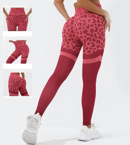 Leopard Print Fitness Pants For Women High Waist Butt Lifting Seamless Leggings Elastic Running Sport Training Yoga Pants Gym Outfits Clothing - Anam Online