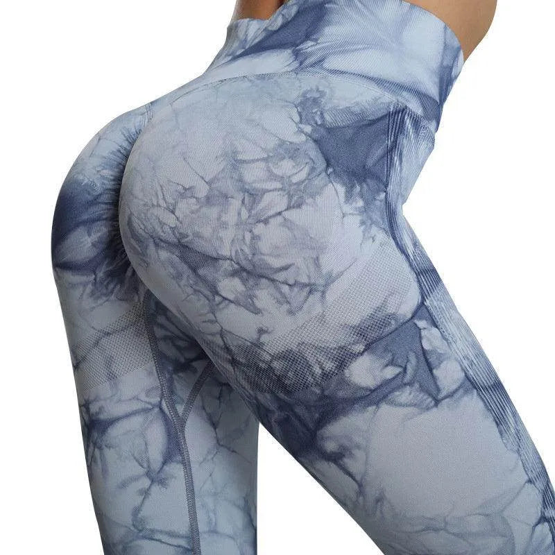 Fashion Tie Dye Printed Leggings High Waist Hip Lifting Tight Fitness Sports Yoga Pants For Women - Anam Online