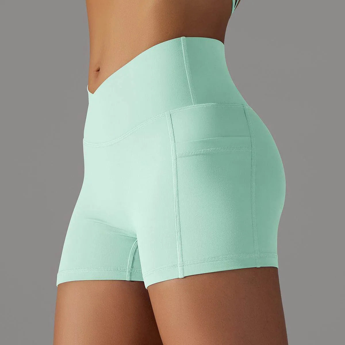 Yoga Shorts With Phone Pocket Design Fitness Sports Pants For Women Clothing - Anam Online