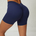 Back Waist Deep V-shaped Wrinkle Tight Yoga Shorts - Anam Online