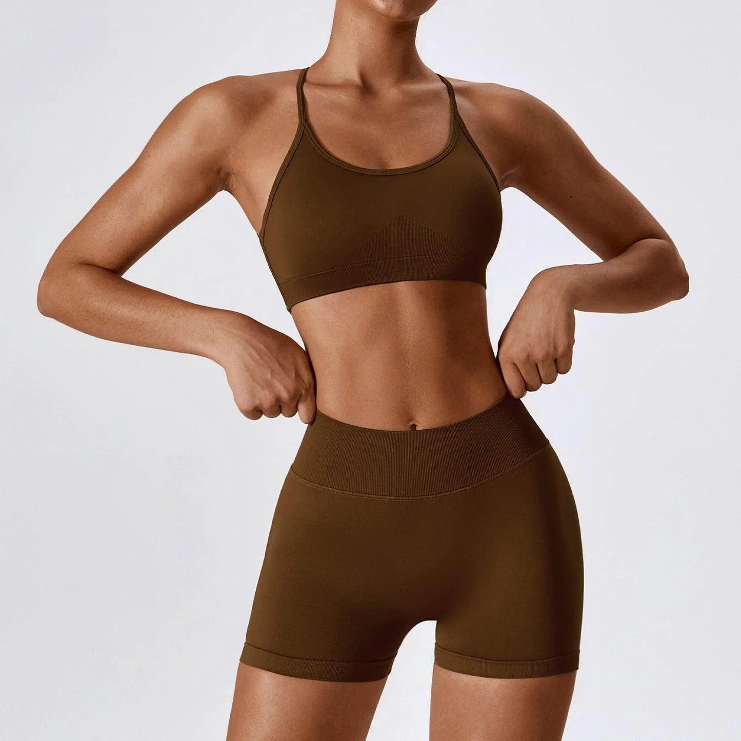 Seamless Beauty Back Yoga Clothes Running Quick-drying Tight Sports Fitness Clothes Suit Women - Anam Online
