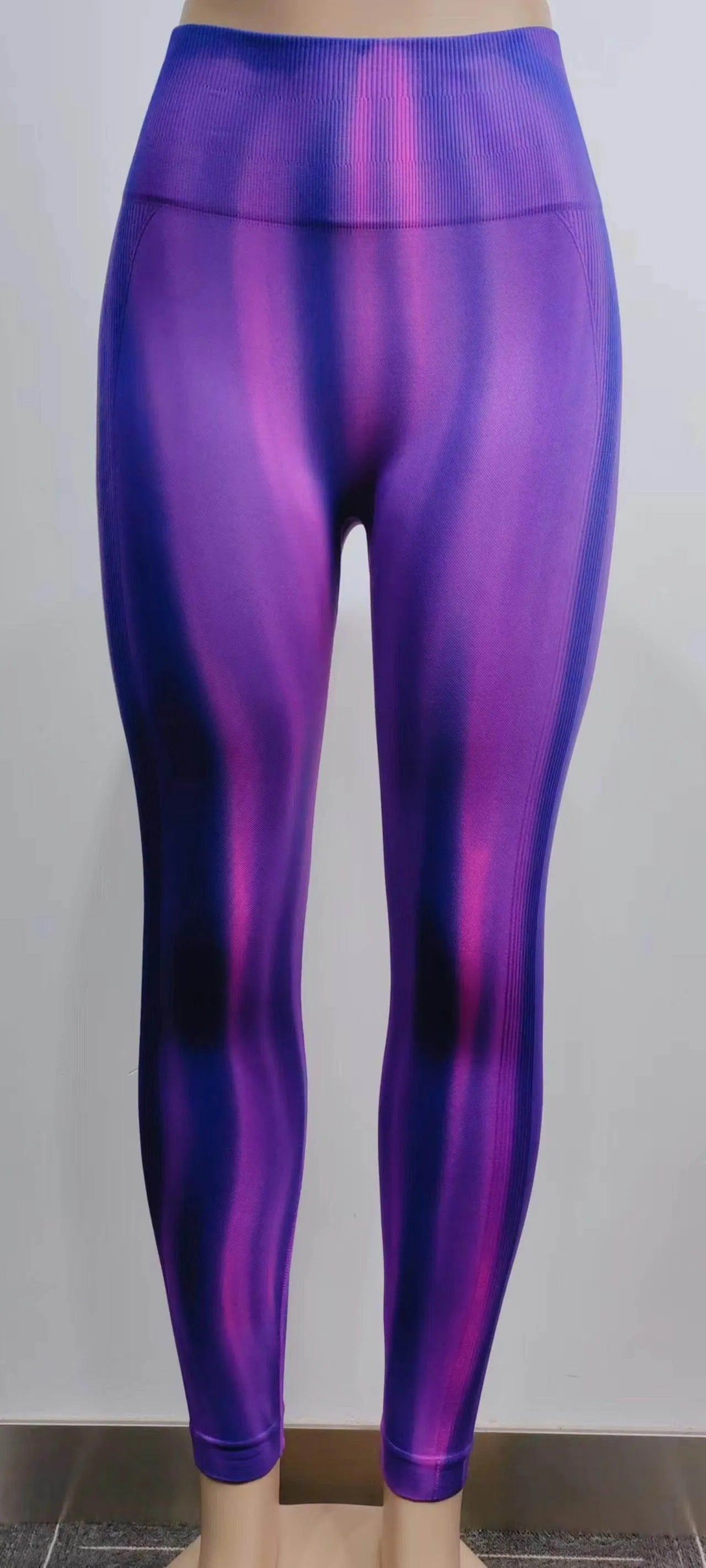 New Tie Dye Aurora Print Sports Pants Seamless High Waisted Fitness Yoga Pants For Women Gym Running Sweatpants Trousers - Anam Online