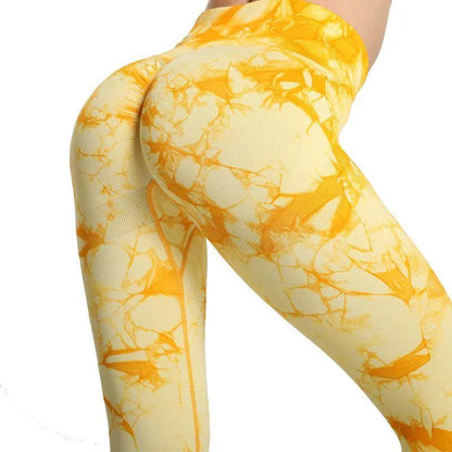 Fashion Tie Dye Printed Leggings High Waist Hip Lifting Tight Fitness Sports Yoga Pants For Women - Anam Online