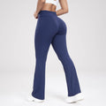Cross Waist Side Pocket Leisure Sports Bell-bottom Pants Slim Fit Yoga Pants Women - Anam Online