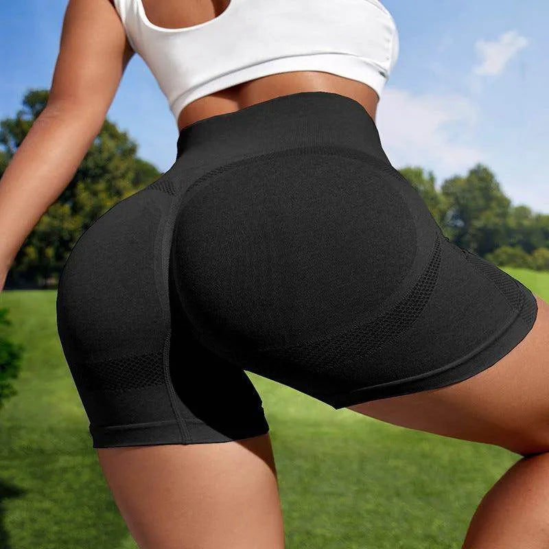 Women Sport Seamless Short Leggings High Waist Elastic Solid Yoga Leggings Fitness Gym Training Joggings Pants - Anam Online