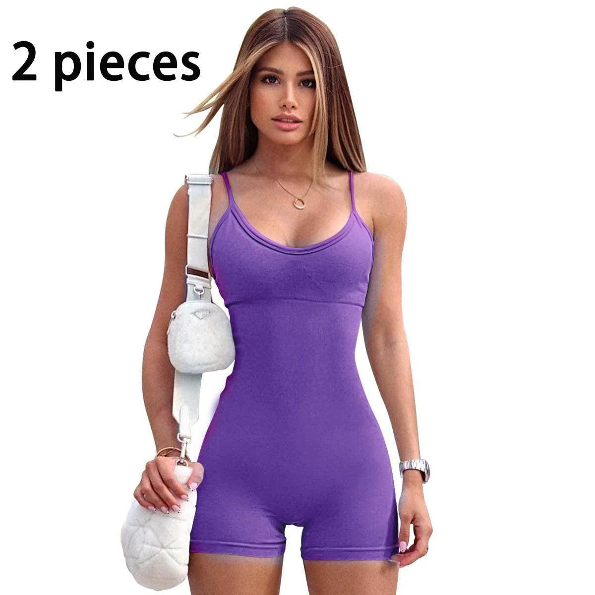 Spaghetti Strap Sports Jumpsuit – Sleek & Comfy Activewear - Anam Online