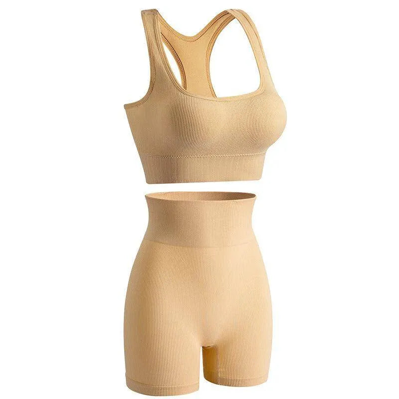 Women's Wireless Sports Yoga Bra And Shorts Suit - Anam Online