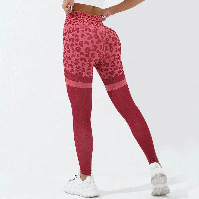 Leopard Print Fitness Pants For Women High Waist Butt Lifting Seamless Leggings Elastic Running Sport Training Yoga Pants Gym Outfits Clothing - Anam Online
