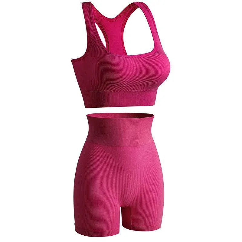 Women's Wireless Sports Yoga Bra And Shorts Suit - Anam Online