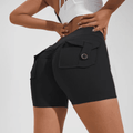 High Waist Hip Lifting Shorts With Pockets Quick Dry Yoga Fitness Sports Pants Summer Women Clothes - Anam Online