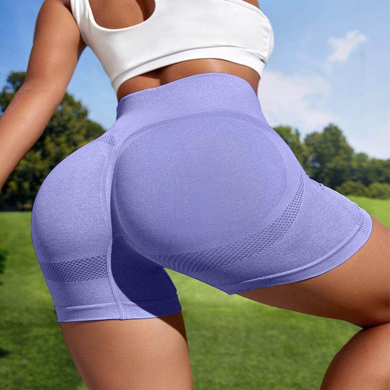 Women Sport Seamless Short Leggings High Waist Elastic Solid Yoga Leggings Fitness Gym Training Joggings Pants - Anam Online