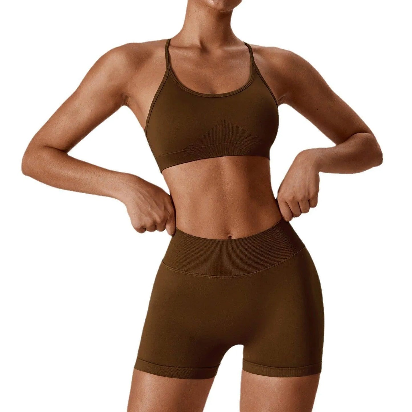 Seamless Beauty Back Yoga Clothes Running Quick-drying Tight Sports Fitness Clothes Suit Women - Anam Online