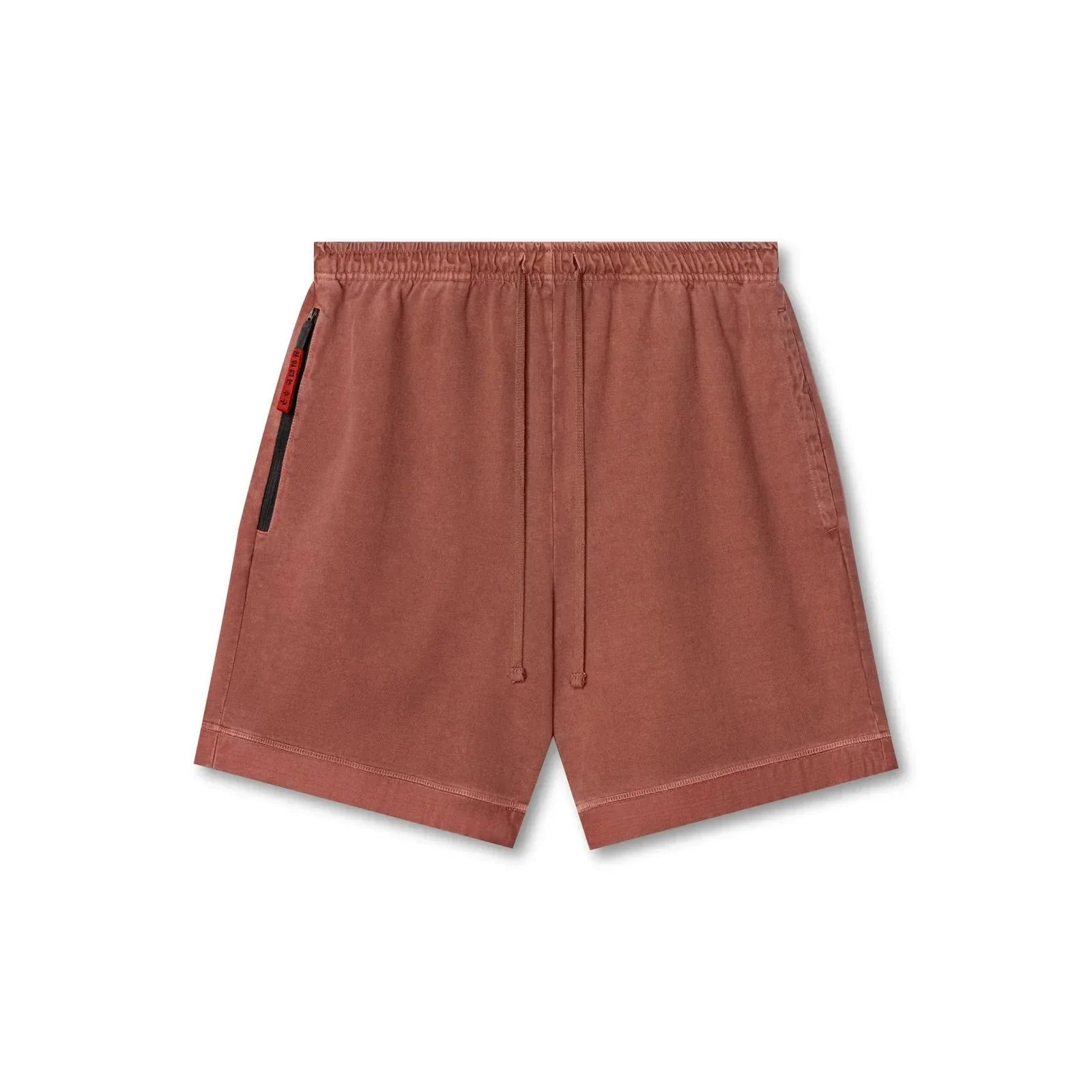 Brown shorts with a side pocket on a white background