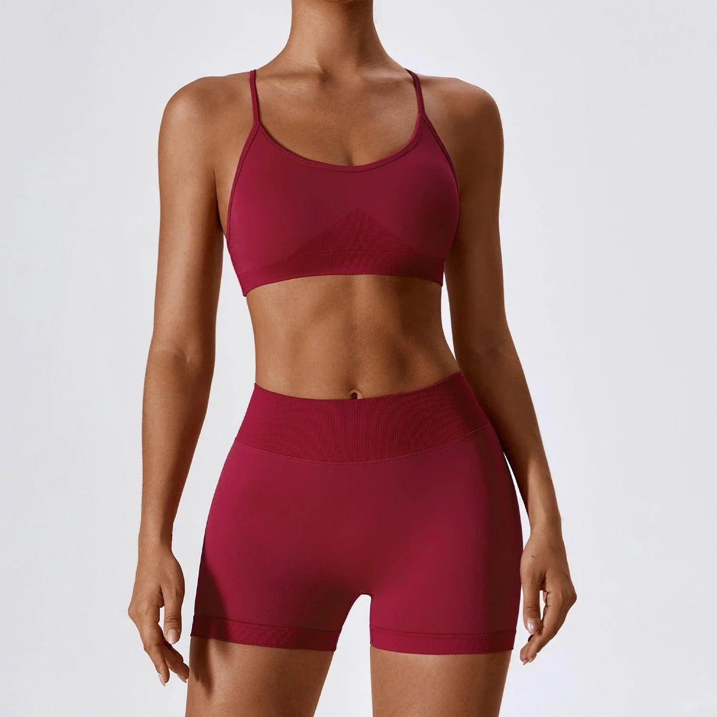 Seamless Beauty Back Yoga Clothes Running Quick-drying Tight Sports Fitness Clothes Suit Women - Anam Online