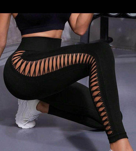 Hollow Tie Dye Printed Yoga Pants High Waist Butt Lift Seamless Sports Gym Fitness Leggings Slim Pants For Women Tight Trousers - Anam Online