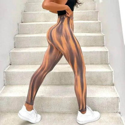 New Tie Dye Aurora Print Sports Pants Seamless High Waisted Fitness Yoga Pants For Women Gym Running Sweatpants Trousers - Anam Online