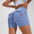 High Waist Hip Lifting Shorts With Pockets Quick Dry Yoga Fitness Sports Pants Summer Women Clothes - Anam Online