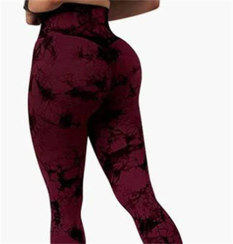 Fashion Tie Dye Printed Leggings High Waist Hip Lifting Tight Fitness Sports Yoga Pants For Women - Anam Online