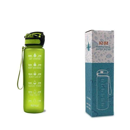 1L Tritan Water Bottle With Time Marker Bounce Cover Motivational Water Bottle Cycling Leakproof Cup For Sports Fitness Bottles - Anam Online