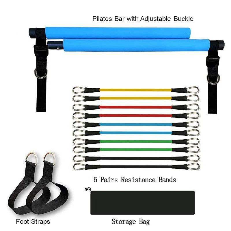Fitness Yoga Pilates Bar Portable Gym Accessories Sport Elastic Bodybuilding Resistance Bands For Home Trainer Workout Equipment - Anam Online