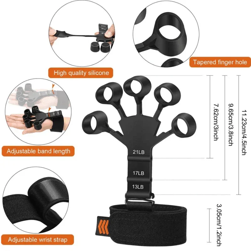 Silicone Grip Device Stretcher Finger Gripper Strength Trainer Strengthen Rehabilitation Training - Anam Online