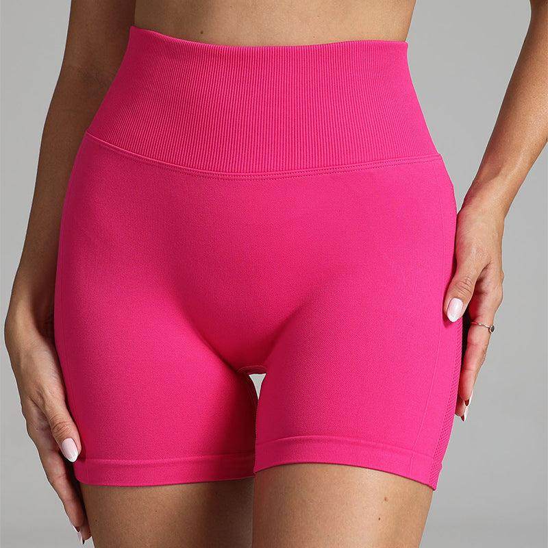 Seamless Yoga Shorts Women Solid Colour High Waist Hip-lifting Fitness Pants Running Sweatpants - Anam Online