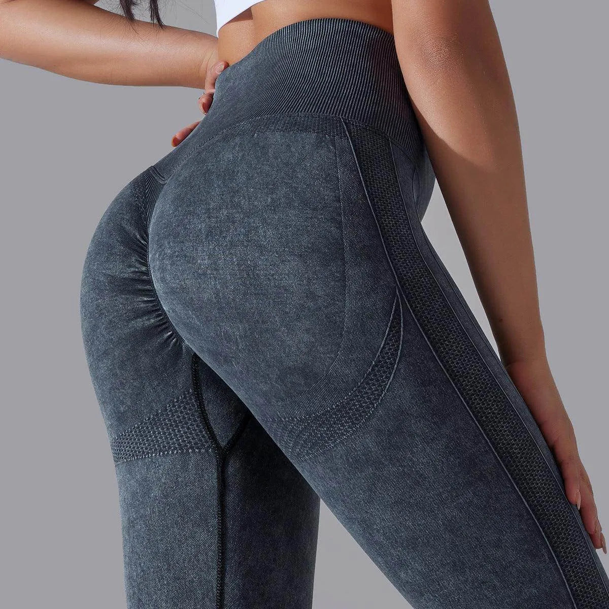 Knitted Seamless Yoga Pants Running Sports Fitness High Waist Butt Lifting Leggings Women Clothing - Anam Online