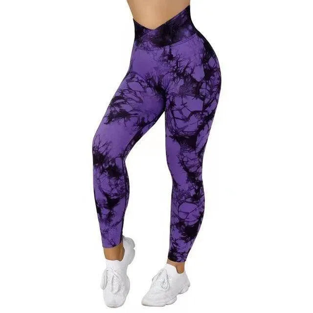 Seamless Tie Dye Leggings Women Yoga Pants Push Up Sport Fitness Running Gym Leggings - Anam Online