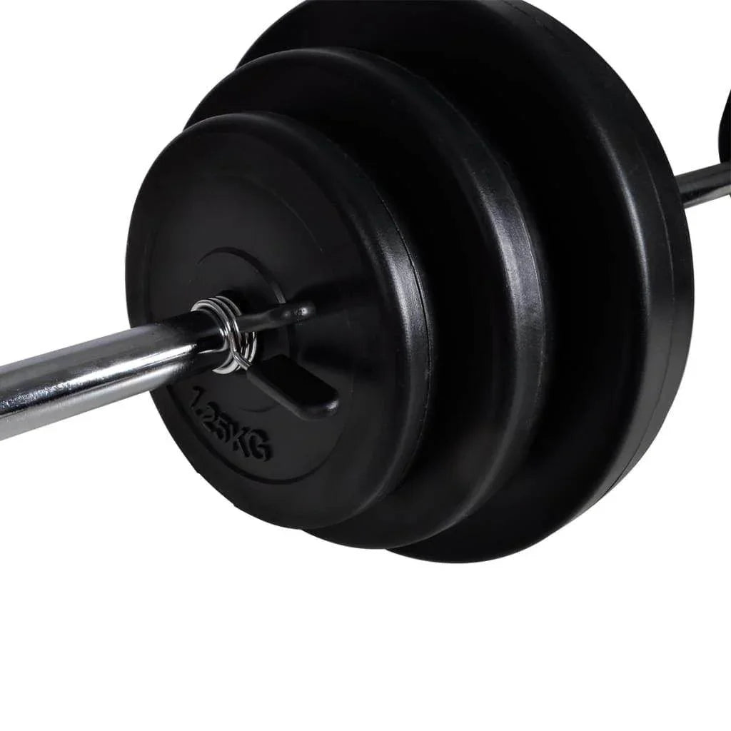 VidaXL Adjustable Sit-Up Bench with 30.5 kg Barbell & Dumbbell Set – Perfect for Home Workouts - Anam Online