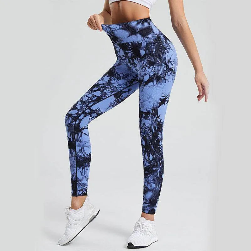 Fashion Tie Dye Printed Leggings High Waist Hip Lifting Tight Fitness Sports Yoga Pants For Women - Anam Online
