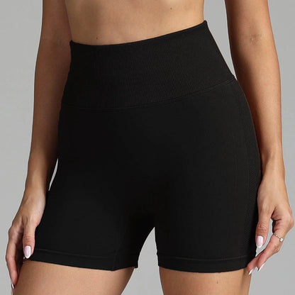 Seamless Yoga Shorts Women Solid Colour High Waist Hip-lifting Fitness Pants Running Sweatpants - Anam Online