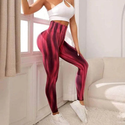 New Tie Dye Aurora Print Sports Pants Seamless High Waisted Fitness Yoga Pants For Women Gym Running Sweatpants Trousers - Anam Online