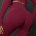 High Waist Seamless Yoga Pants Women's Solid Colour Full Length Leggings Fitness Hip Up Running Sport Gym Legging Outfits - Anam Online
