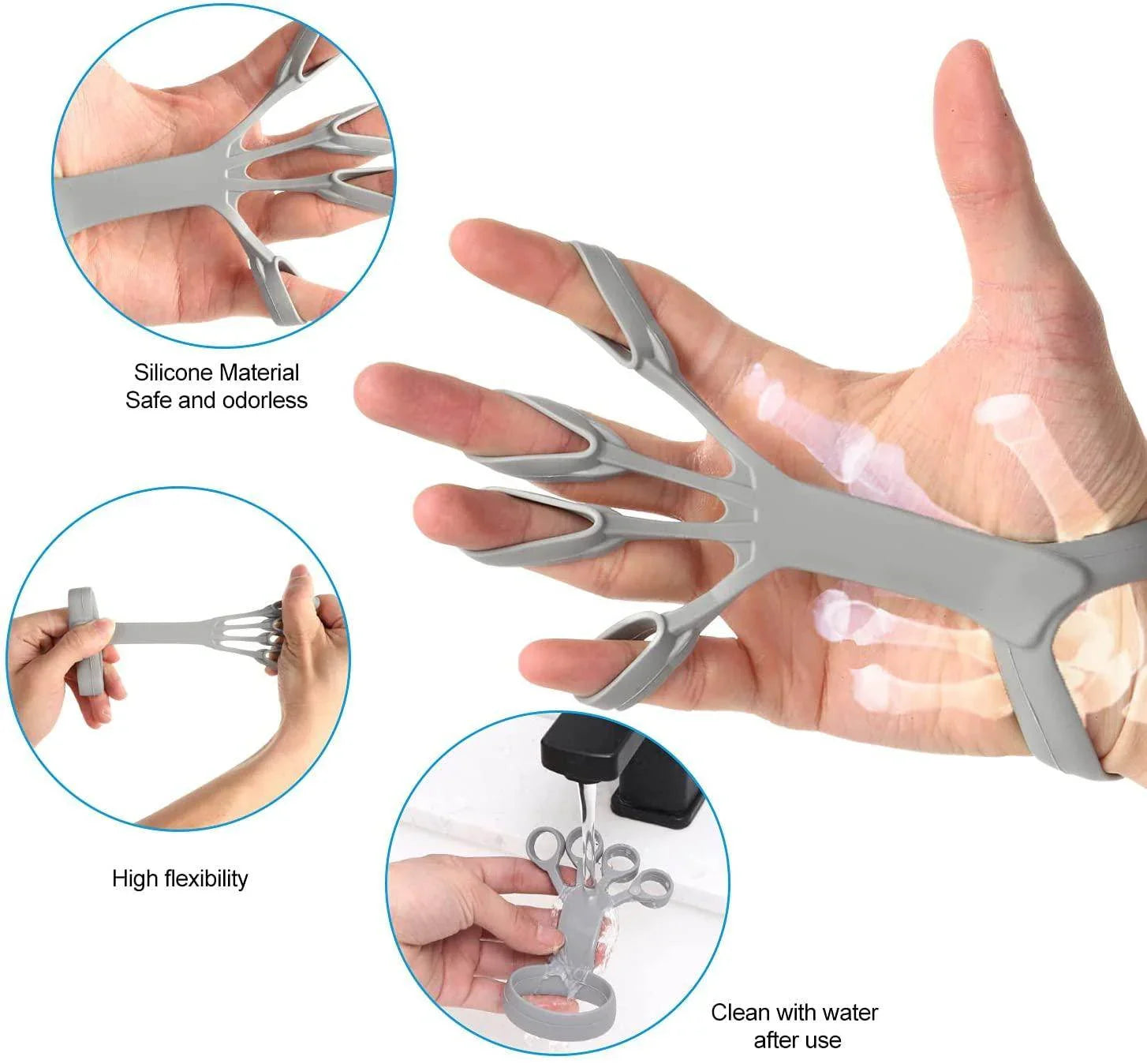 Silicone Grip Device Finger Exercise Stretcher Arthritis Hand Grip Trainer Strengthen Rehabilitation Training To Relieve Pain - Anam Online
