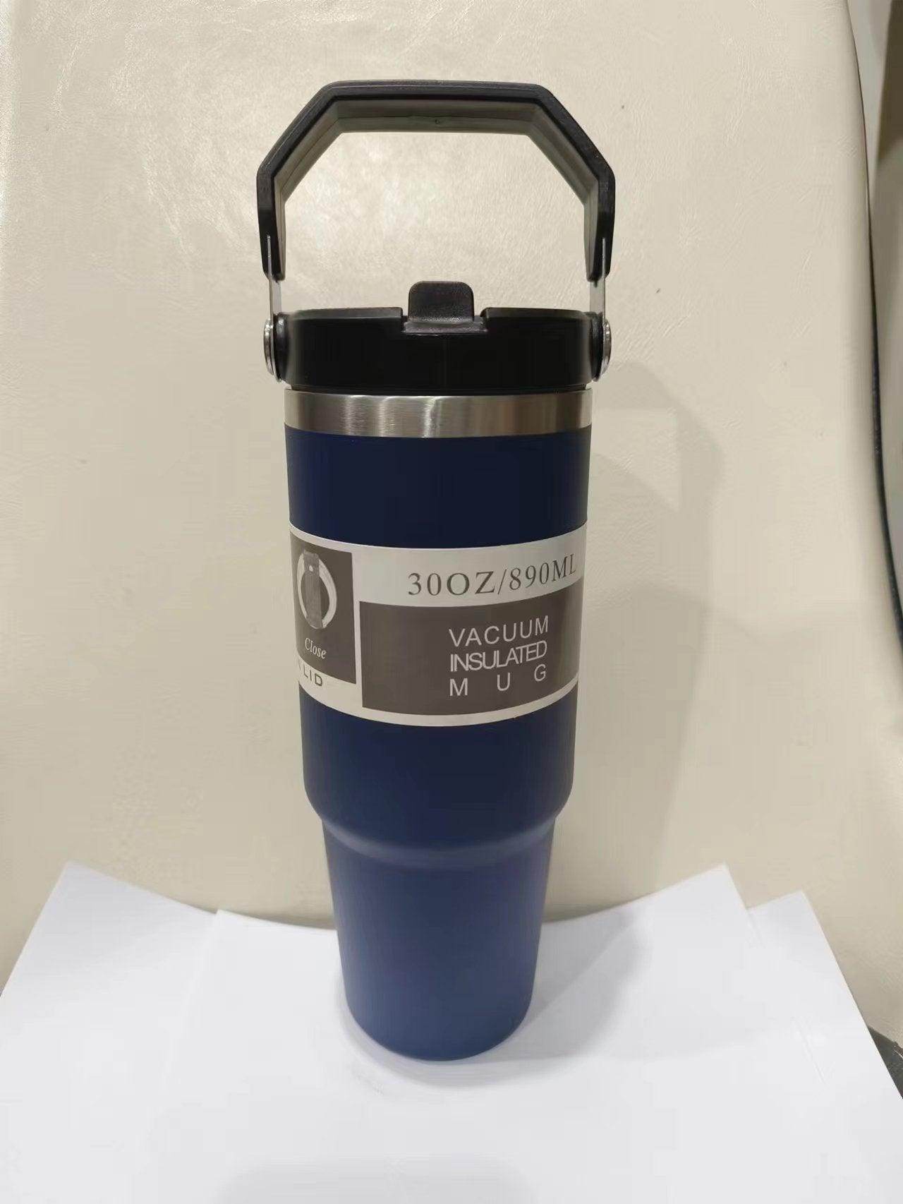Portable Car Cup Stainless Steel Cup Travel Sports Water Bottle With Handle Cover Coffee Tumbler Cup - Anam Online