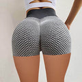 Honeycomb Design Yoga Pants Solid Colour Hip-lifting Fitness Sports Shorts For Women - Anam Online