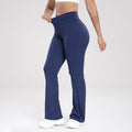 Cross Waist Side Pocket Leisure Sports Bell-bottom Pants Slim Fit Yoga Pants Women - Anam Online