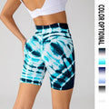 Tie-dye Printed Yoga Shorts Fashion Seamless High-waisted Hip-lifting Pant Sports Running Fitness Pants For Women Clothing - Anam Online