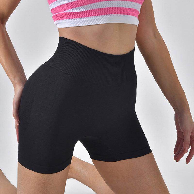 Striped Yoga Shorts High Waist Hip-lifting Tight Pants For Women Running Fitness Sports Leggings - Anam Online