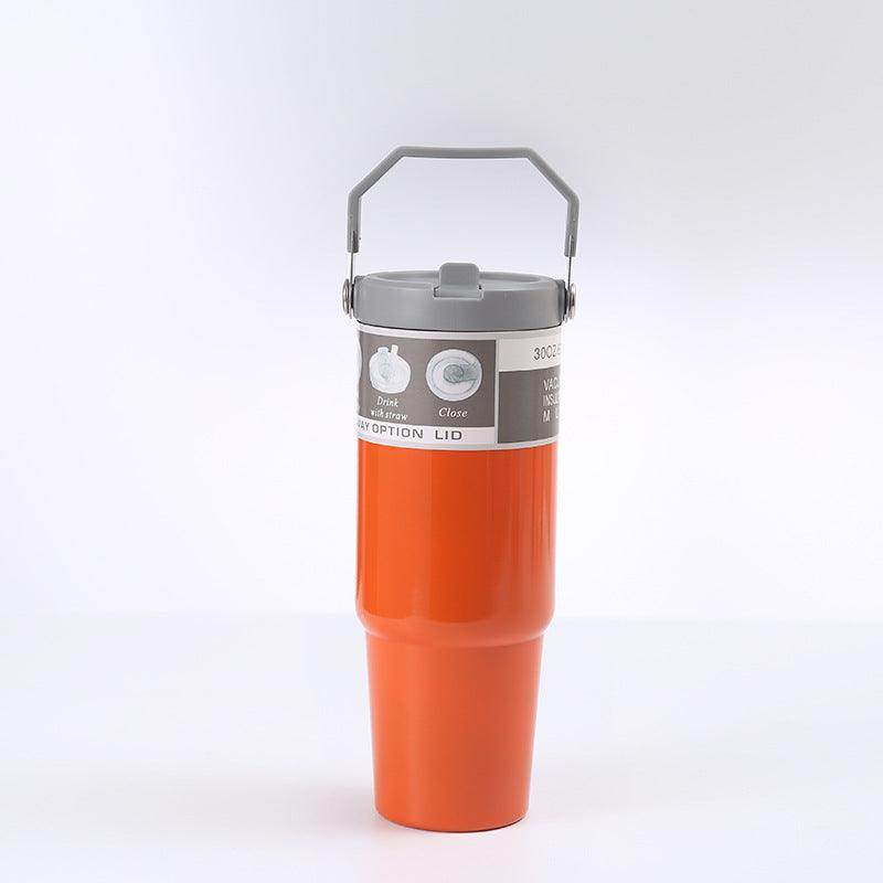 Portable Car Cup Stainless Steel Cup Travel Sports Water Bottle With Handle Cover Coffee Tumbler Cup - Anam Online