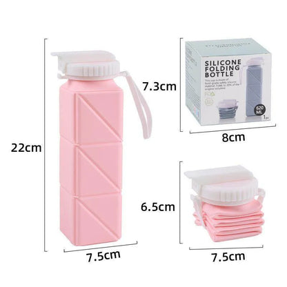 Foldable Water Bottle Sports Cup Portable Silicone Folding Cups Food Grade Cup Retractable Outdoor Travel Running Riding Camping - Anam Online