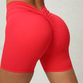 Back Waist Deep V-shaped Wrinkle Tight Yoga Shorts - Anam Online